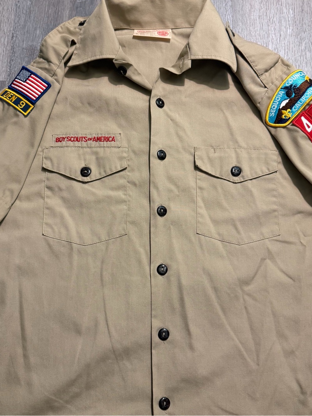 Vintage BSA Boy Scouts of America Shirt Men Medium Made in USA Official Patches